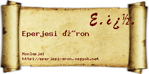 Eperjesi Áron névjegykártya